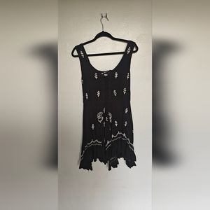 Embroidered Black Handkerchief Shirt